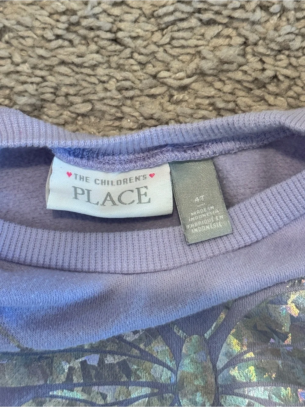 Girls' Lavender Butterfly Sweatshirt